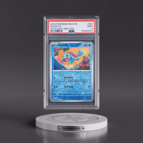 2024 Pokémon Mew EN-151 #007 Squirtle - 151 5-Pack Mini Tins (PSA 9 MINT)