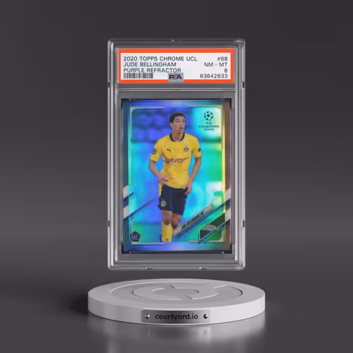 2020 Topps Chrome UEFA Champions League #68 Jude Bellingham - Purple Refractor (PSA 8 NM-MT)
