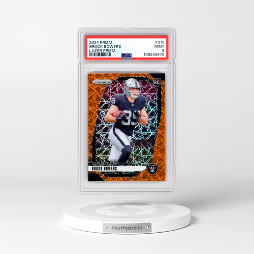2024 Panini Prizm #315 Brock Bowers - Lazer Prizm (PSA 9 MINT)
