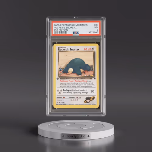 2000 Pokémon Gym Heroes #33 Rocket's Snorlax - 1st Edition (PSA 7 NM)