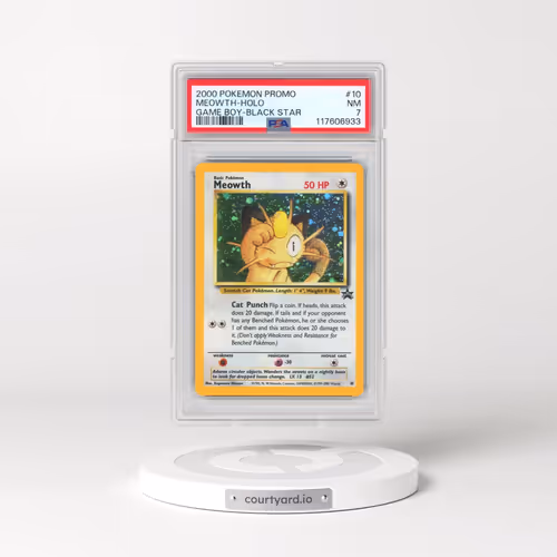 2000 Pokémon Promo Black Star #10 Meowth - Holo Game Boy (PSA 7 NM)