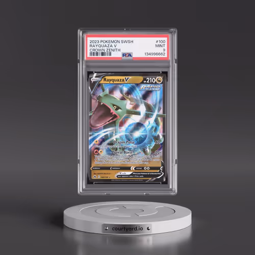 2023 Pokémon Sword and Shield Crown Zenith #100 Rayquaza V - Holo (PSA 9 MINT)