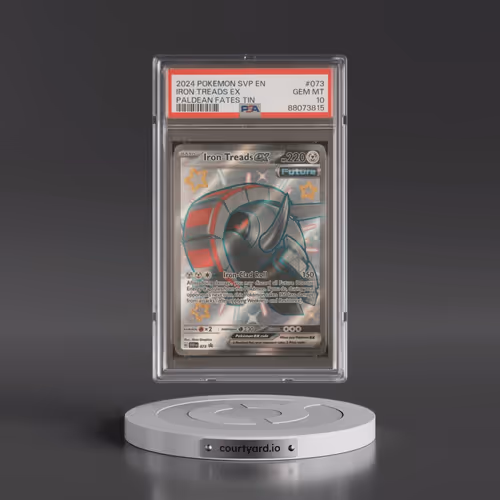2024 Pokémon Svp EN-SV Black Star Promo #073 Iron Treads EX - Holo Paldean Fates Tin (PSA 10 GEM MIN