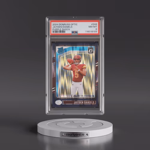 2024 Panini Donruss Optic #248 Jayden Daniels - Purple Shock (PSA 8 NM-MT)