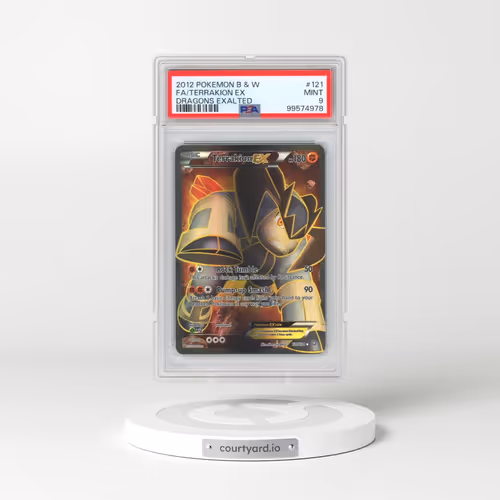 2012 Pokémon Black & White Dragons Exalted #121 Terrakion EX - Holo Full Art (PSA 9 MINT)