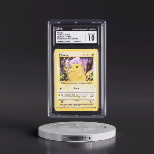1999 Base Set #58/102 Pikachu - Shadowless Shadowless Red Cheeks (CGC 10 GEM MINT)