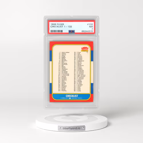 1986 Fleer #132 Checklist 1-132 (PSA 7 NM)
