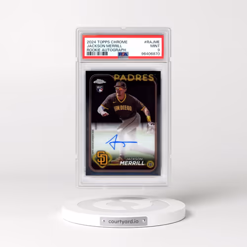 2024 Topps Chrome Rookie Autographs #RAJME Jackson Merrill (PSA 9 MINT)