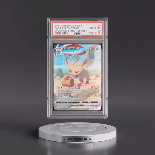 2021 Pokémon Sword & Shield Evolving Skies #205 Leafeon Vmax - Full Art Secret (PSA 10 GEM MINT)