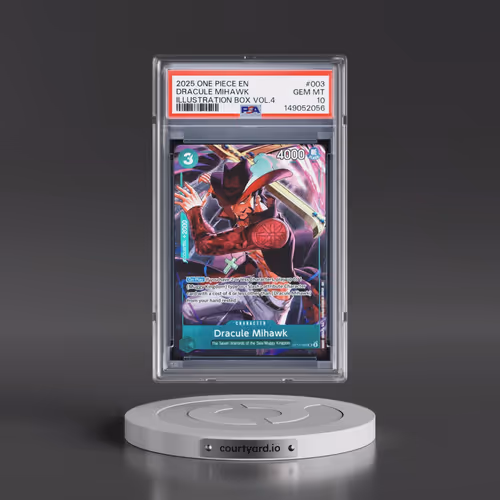 2025 One Piece Promos #003 Dracule Mihawk - Illustration Box Vol.4 (PSA 10 GEM MINT)