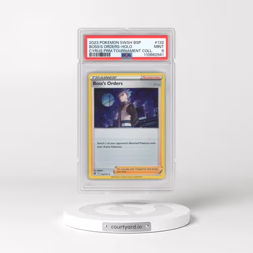 2023 Pokémon Swsh Black Star Promo #132 Boss's Orders - Holo Cyrus Premium Tournament Collection (PSA 9 MINT)