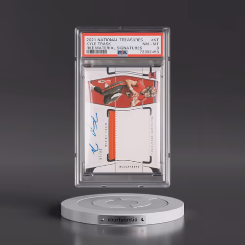 2021 Panini National Treasures Rookie Material Signatures #KT Kyle Trask (PSA 8 NM-MT)