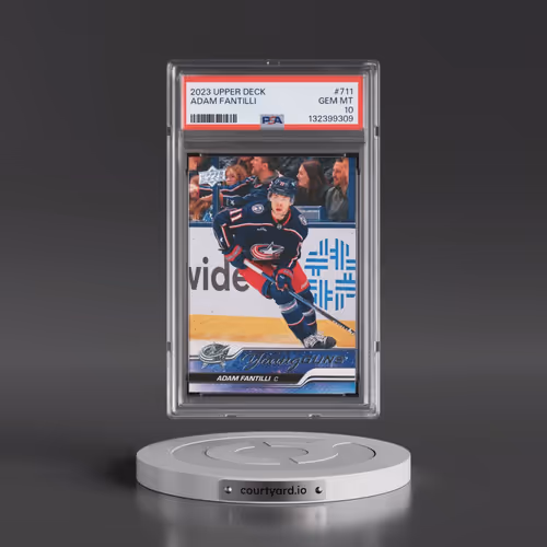 2023 Upper Deck #711 Adam Fantilli - Clear Cut (PSA 10 GEM MINT)