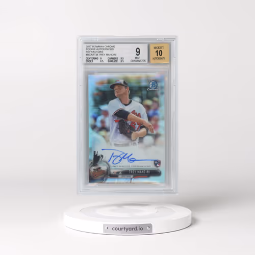 2017 Bowman Chrome Rookie Autographs Refractors #BCARTM Trey Mancini (BGS 9 MINT)