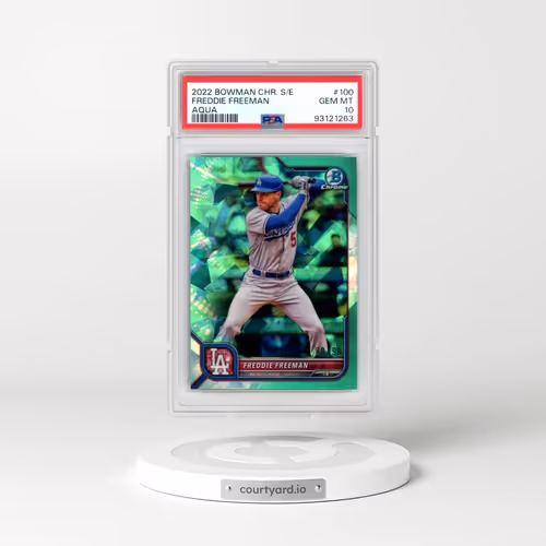 2022 Bowman Chrome Sapphire Edition #100 Freddie Freeman - Aqua (PSA 10 GEM MINT)