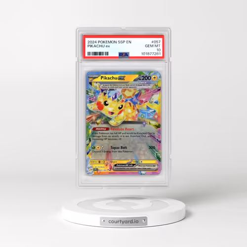 2024 Pokémon Ssp EN-Surging Sparks #057 Pikachu EX - Holo (PSA 10 GEM MINT)