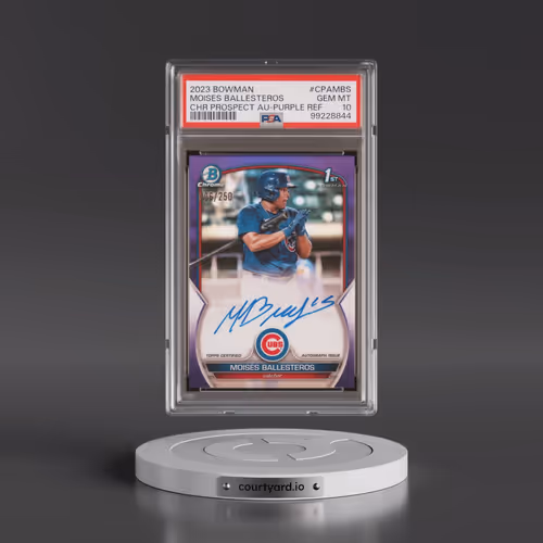 2023 Bowman Chrome Prospect Autographs #CPAMBS Moises Ballesteros - Purple Refractor (PSA 10 GEM MIN