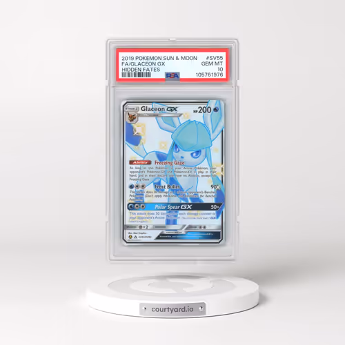 2019 Pokémon Sun & Moon Hidden Fates #SV55 Glaceon GX - Holo Full Art (PSA 10 GEM MINT)