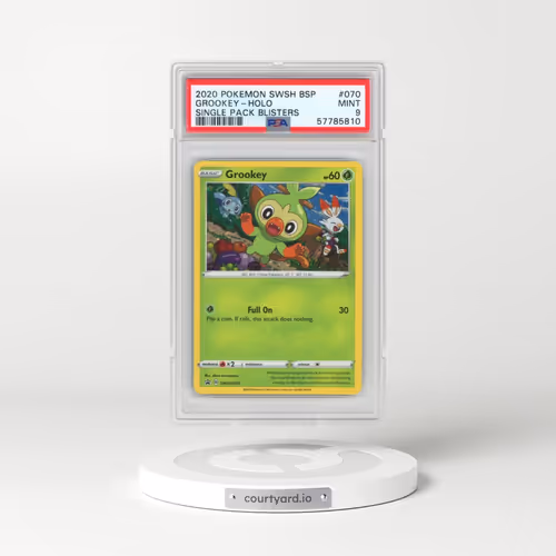 2020 Pokémon Swsh Black Star Promo #070 Grookey - Holo Single Pack Blisters (PSA 9 MINT)