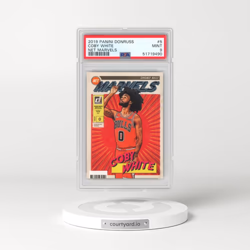 2019 Panini Donruss Net Marvels #5 Coby White (PSA 9 MINT)