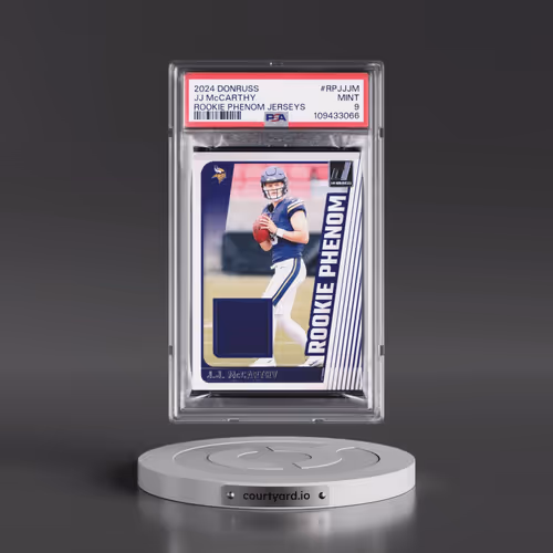 2024 Panini Donruss Rookie Phenom Jerseys #RPJJJM JJ McCarthy (PSA 9 MINT)