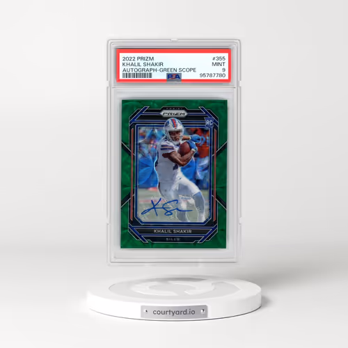 2022 Panini Prizm #355 Khalil Shakir - Autograph-Green Scope (PSA 9 MINT)