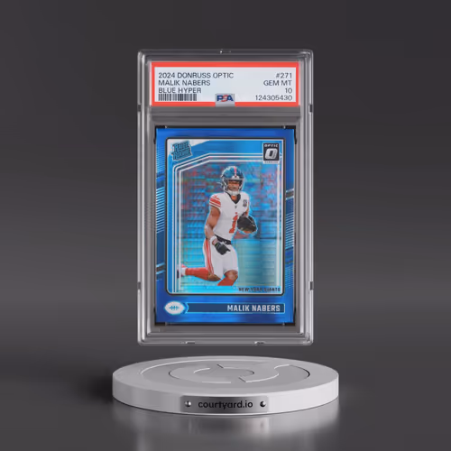 2024 Panini Donruss Optic #271 Malik Nabers - Blue Hyper (PSA 10 GEM MINT)
