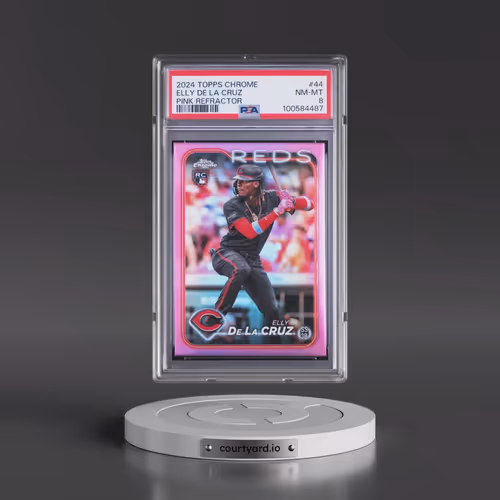 2024 Topps Chrome #44 Elly de La Cruz - Pink Refractor (PSA 8 NM-MT)