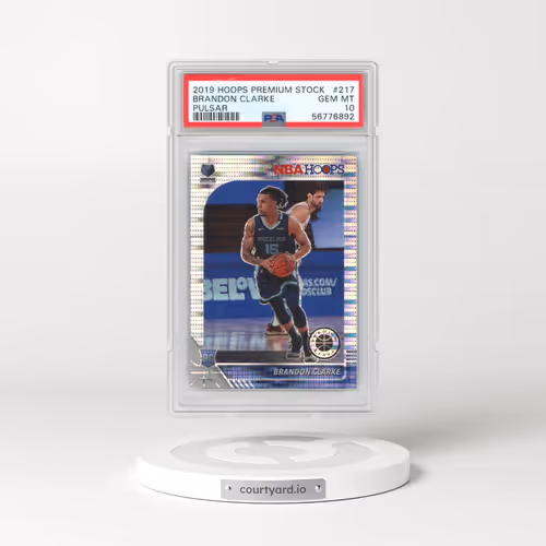 2019 Panini Hoops Premium Stock #217 Brandon Clarke - Pulsar (PSA 10 GEM MINT)