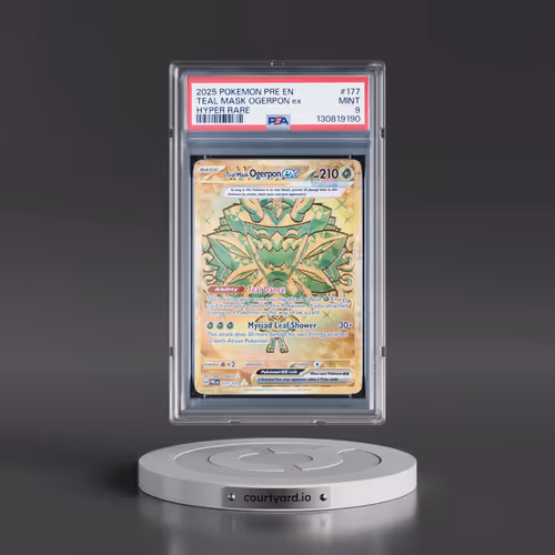2025 Pokémon Pre EN-Prismatic Evolutions #177 Teal Mask Ogerpon EX - Holo Hyper Rare (PSA 9 MINT)