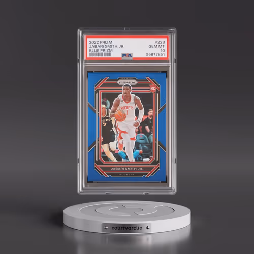 2022 Panini Prizm #228 Jabari Smith Jr. - Blue Prizm (PSA 10 GEM MINT)