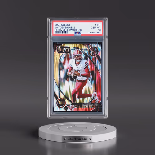 2024 Panini Select #217 Jayden Daniels - Red & Yellow Shock (PSA 10 GEM MINT)