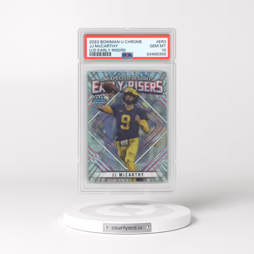 2023 Bowman University Chrome Unexpected Delights Early Risers #ER3 JJ McCarthy (PSA 10 GEM MINT)