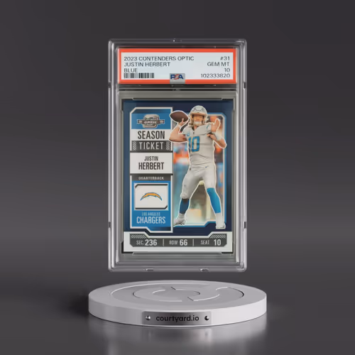 2023 Panini Contenders Optic #31 Justin Herbert - Blue (PSA 10 GEM MINT)