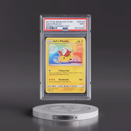 2017 Pokémon SM Black Star Promo #SM108 Ash's Pikachu - I Choose You! (PSA 9 MINT)