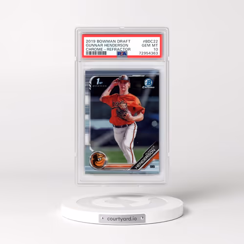 2019 Bowman Draft #BDC22 Gunnar Henderson - Chrome-Refractor (PSA 10 GEM MINT)