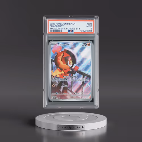 2025 Pokémon Mep EN-Me Black Star Promo #022 Charcadet - Phantasmal Flames Elite Trainer Box (PSA 9