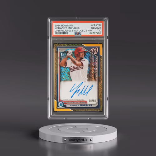 2024 Bowman Chrome Prospect Autographs #CPAYM Yohandy Morales - Gold Shimmer (PSA 10 GEM MINT)
