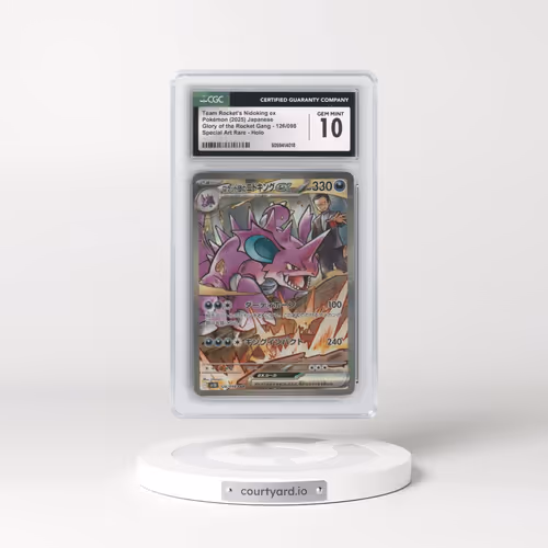 2025 Pokémon SV10-Glory of Team Rocket #126 Team Rocket's Nidoking EX - Holo Special Art Rare (CGC 1