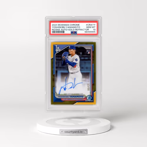 2024 Bowman Chrome Chrome Rookie Autographs #CRAYY Yoshinobu Yamamoto - Gold Refractor (PSA 10 GEM M