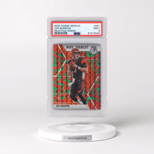 2020 Panini Mosaic #261 Joe Burrow - Reactive Green (PSA 9 MINT)