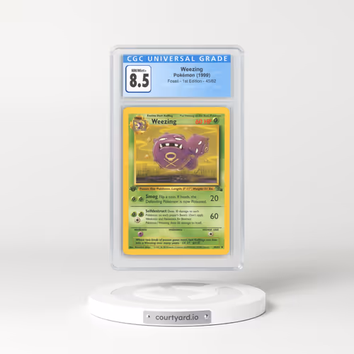 1999 Fossil #45 Weezing - 1st Edition (CGC 8.5 NM-MT+)