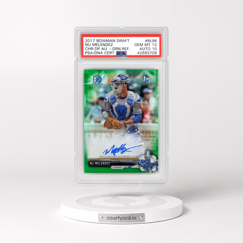 2017 Bowman Draft Chrome Draft Picks Autographs #MJM MJ Melendez - Green Refractor (PSA 10 GEM MINT)