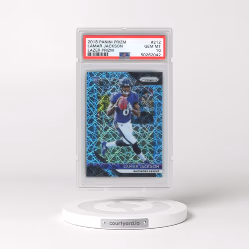 2018 Panini Prizm #212 Lamar Jackson - Lazer Prizm (PSA 10 GEM MINT)