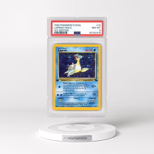 1999 Pokémon Fossil #10 Lapras - 1st Edition Holo (PSA 8 NM-MT)
