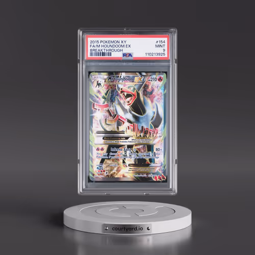 2015 Pokémon XY Breakthrough #154 M Houndoom EX - Holo Full Art (PSA 9 MINT)