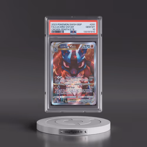 2023 Pokémon Swsh Black Star Promo #291 Lucario Vstar - Full Art Crown Zenith Elite Trainer Box (PSA