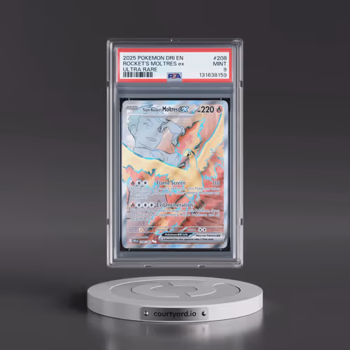 2025 Pokémon Dri EN-Destined Rivals #208 Team Rocket's Moltres EX - Holo Ultra Rare (PSA 9 MINT)
