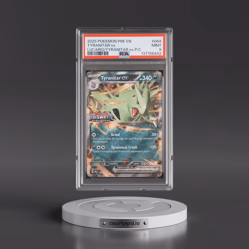 2025 Pokémon Pre EN-Prismatic Evolutions #064 Tyranitar EX - Holo Lucario EX & Tyranitar EX Premium