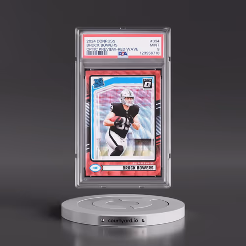 2024 Panini Donruss #394 Brock Bowers - Optic Preview-Red Wave (PSA 9 MINT)